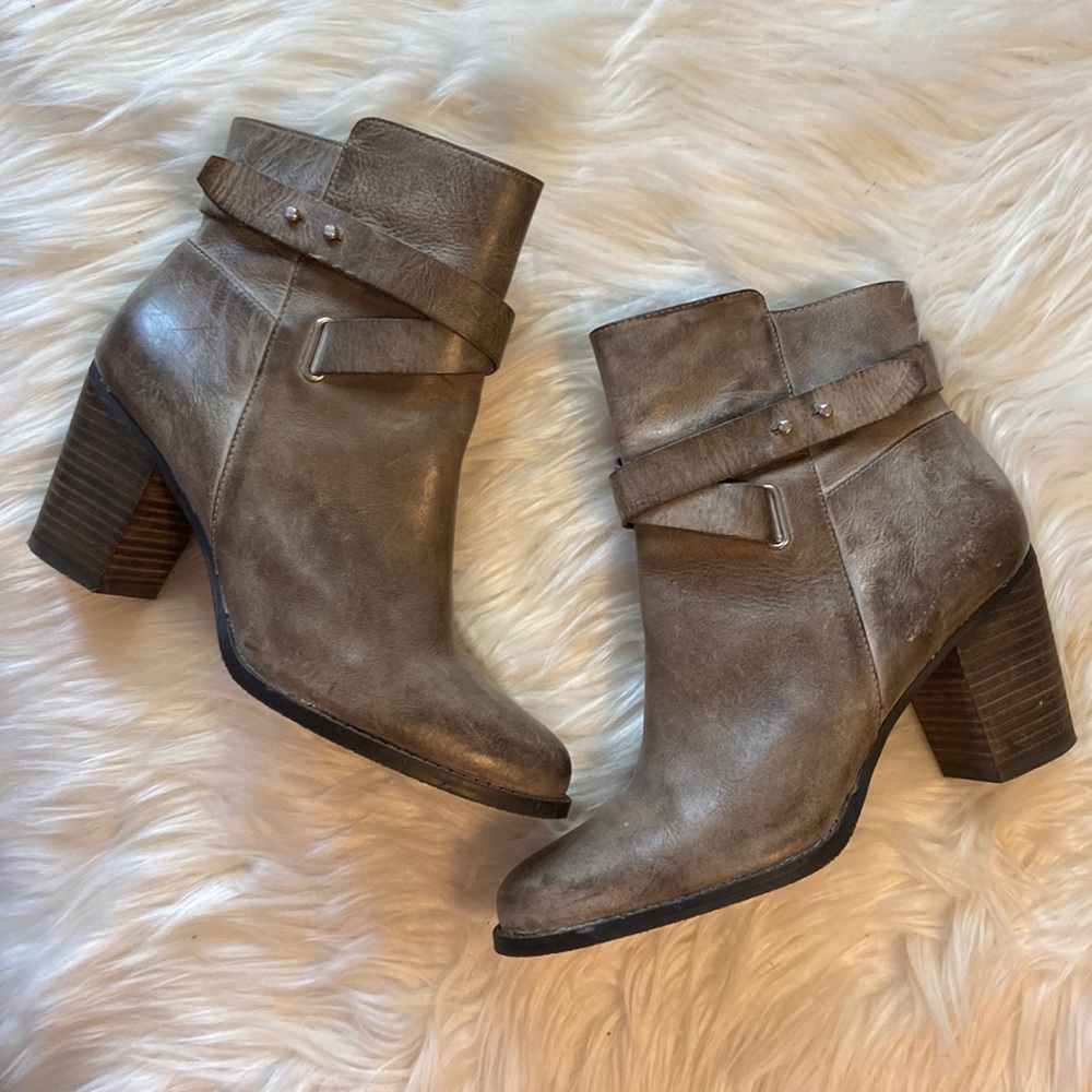 Arturo Chiang Leather Ankle Boots Short Booties Sz 9